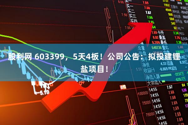 股利网 603399，5天4板！公司公告：拟投建锂盐项目！